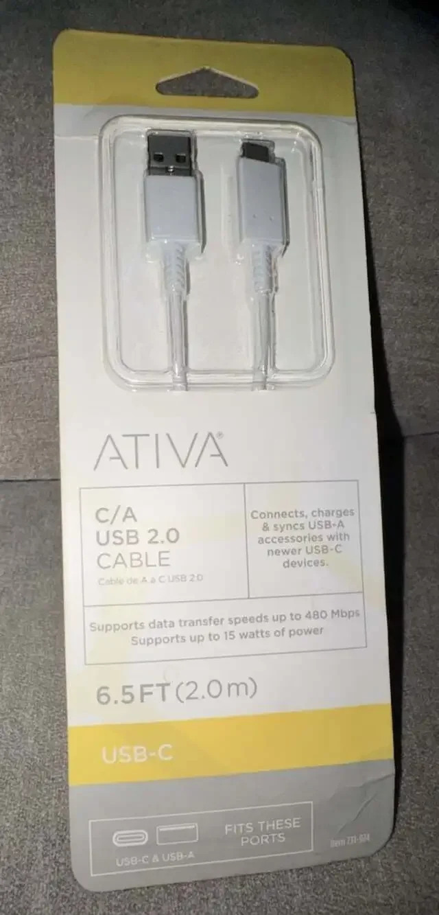 Ativa 6.5ft USB-A to USB-C 2.0 Charging and Data Cable